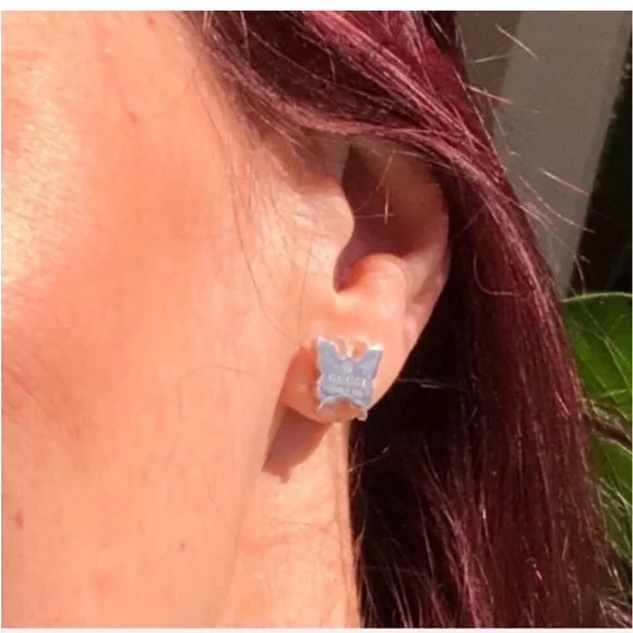 GUCCI TRADEMARK Sterling silver butterflies 🦋 earrings - Picture 6 of 15